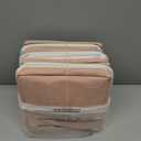 FinishingBo Cube Storage Bins, 6 Pack 11x11 inch with Cotton Handles for Closet, Shelves, Clothes, Towel (White/Pink)