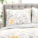Lush Decor Aprile Reversible Floral Quilt King Size 3 Piece Set King, Yellow & Gray - Bedding Set - Floral Quilt - Cottage Bedroom Dcor