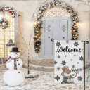 2 x Winter Snowman Let it Snow Garden Flag 12 x 18 Inch Merry Christmas Double Sided Linen Yard Flag Outside Farmhouse New Year Xmas Holiday Decor