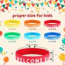 Lenwen 72 Pcs Welcome Back to School Bracelets First Day of School Bracelets Silicone Wristbands Rubber Colorful Rewards Classmate School Gifts Kindergarten Semester Begins for School Party Supplies