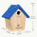 Kingsyard Wooden Wren House with Predator Guard, Bird Nesting for Outdoor, Garden Patio Nest Box Birdhouse for Wild Bird Watching, Royal Blue