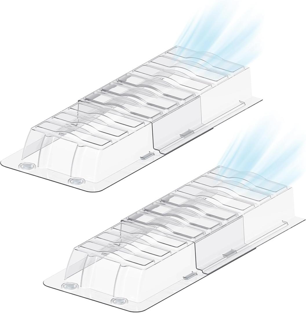 Sideways Vent Extender for Under Furniture, Air Floor Vent Deflector Fits Vents 3" - 6" Wide (2PCS)