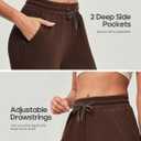 Heathyoga Fleece Lined Wide Leg Sweatpants Women Baggy High Waisted Flare Sweat Pants for Women Joggers with Pockets (Brown)