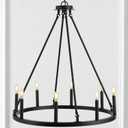 Eyely EYL7496A Farmhouse Ring 28" 8-Light Iron Rustic Farmhouse LED Chandelier for Dining Room,Kitchen and Living Room, Bohemian, Cottage, Southwestern, Oil Rubbed Bronze