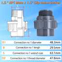 Boltigen 2pcs 1-1/2 PVC Pool Pump Fitting Coupling, 1.5" NPT Male x 1.5" Slip Union Socket Joint Adapter Connector Replacement for Pool Spa Pump