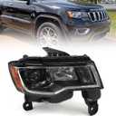 Huray Right Halogen Headlight for Jeep Grand Cherokee 17-21 Chrome Bezel