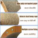 Fhiny Rabbit Scratch Toy, Natural Sisal Rabbit Scratching Ball with Cardboard Pad 2-in-1 Bunny Claw Scratcher Interactive Toys Nail Scratching Post for Indoor Pets Kittens Ferrets Small Animals