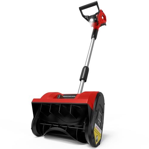 Cordless Snow Shovel Compatible with Milwaukee 18V Battery(NO Battery), 12'' Electric Snow Shovel with LED Lights & Adjustable Chute, Lightweight Battery Snow Blower for Driveway, Sidewalks