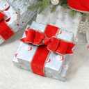 MAYREEL Christmas Velvet Wired Ribbon 2.5 Inch Red with Gold Tinsel for Tree Decorations, Garlands, Wreaths, Gift Wrapping and Holiday Crafts - 10 Yards