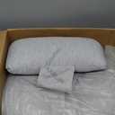 Momcozy G Shaped Pregnancy Pillow, Original Detachable Maternity Pillow with Flexible Belly Wedge Pillow for Pregnant Women, Full Body Support Pillows with Air Layer Cover, Grey and White