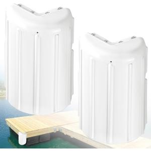 Dock Bumpers Dock Corner Bumper Fender Marine Boat Dock Bumpers for Edge Corner,Inflatable Dock Protection,Soft UV-Resistant Marine-Grade Vinyl,Stainless Steel Mounting Hardware Included,8"x16"