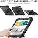 SEYMAC stock Case for iPad (A16) 11th/10th Generation 11''/10.9'' 2025/2022, Full-Body Drop Protection Case with Screen Protector &360 Rotate Hand Strap/Stand, Black