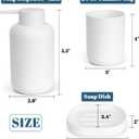 Bathroom Accessory Set 4 Pcs Bath Accessory Sets Complete Soap Dispenser 12 oz Tumbler Soap Dish for Modern Bathroom Decor(White)