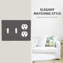 Grey/Gray 3 Gang 2 Toggle 1 Duplex Combination Light Switch Plate Decorative Triple Toggle Wall Plate Cover Electrical Faceplate Switch Face Plate
