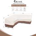 Okcool Outdoor Sectional Cover,V Shaped Patio Furniture Covers for 5-Seater Outdoor Sectional Furniture Couch 85"(85''L) x 33.5''D x 31''H, Beige & Brown