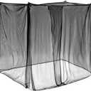 Mindsoft 4 Corners Mosquito Net for Mosquiteros para Camas Bed Canopies Netting Bed Drapes Rectangular Mosquito Mesh for Camping Home Outdoor Travel(Black,L75 X W60 X H67 Inch,1 Opening)