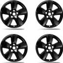 20 Inch Gloss Black Wheel Skins for 2013-2024 Dodge Ram 1500 & Ram 1500 Classic OEM 5 Spoke Alloy Wheels, Compatible with OEM Part# 1UB17TRMAC & 1UB17GSAAC, Snap-On Rim Covers 4-Pack