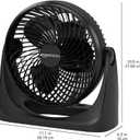 Amazon Basics Air Circulator Desk Fan for Bedroom, Home and Office, 90-Degree Tilt Head, 3 Speed Settings, Cooling, 35 Watts, Black, 11.1"W x 6.3"D x 10.9"H