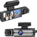 Dashcam Front and Inside, Car Camera Dash Cam for Cars, Driving Recorder with IR Night Vision, Loop Recording, Wide Angle Lens, 3.16 Inch IPS Screen, Parking Mode (Black)