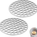 KEESHA 2PCS Pellet Adapter for Solo Stove Lite Fire Pit Dual Fuel Wood and Pellet Converter Prevents Pellet Dropping, Extends Burn Time Stainless Steel, 2mm Thickness (Dia:3.66 in)