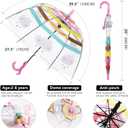 Kids Disney Umbrellas for Rain Dome Bubble Umbrella Windproof for Kids Girls