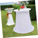 Round Elastic Table Cover Stretch Tablecloth Banquet Table Protector Stain-Resistant