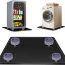 ToLanbbt Mini Fridge Silicone Mat with 4 Base Raisers - 20" x 20" x 0.6" Mini Fridge Drip Tray Under Refrigerator Mat Carpet Floor Protector Leak-Resistant Portable AC Pan for Washing Machine, Black