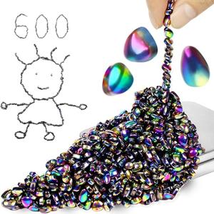 Caturledas 600 PCS Ferrite Putty Stones, Fidget Toys Rocks for Office Stress Anxiety Relief, Executive Desk Toys for Men Women Adults Gifts, 5 mm, Colorful