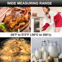 BRAPILOT Digital Meat Thermometer Backlight,Waterproof Instant Read Food Thermometer for Cooking Grilling BBQ Baking Liquids Beef Turkey (Black)