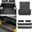 Bed Mat & Door Sill Guards for 2020-2025 Jeep Gladiator JT 4 Door, All Weather TPE Truck Cargo Bed Liner(5FT) with Door Sill Protector for 2020-2023 2024 2025 Gladiator Pickup Accessories