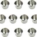 Game Table Cup Holder Insert - 10 Pack Stainless Steel Small Drop-in Drink Cup Holder, Poker Table Cup Holders for Casino Table, Game Table, Sofa, Boats, Bench, Work Desk, RV Cars & Trucks