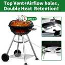 BEAU JARDIN Charcoal Grill 18 Inch for Outdoor Cooking BBQ Barbecue Coal Kettle Bowl Grill Portable Heavy Duty Round with Wheels Grilling for Tailgating Patio Backyard Camping Black