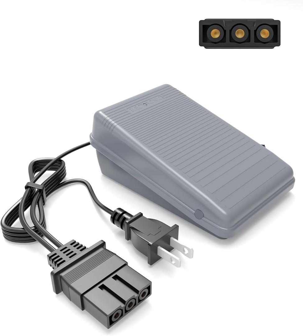 Replacement Brother Sewing Machine Foot Pedal and Power Cord Compatible with Brother jx2517 lx3817 ls2125 lx3125 1034d lx2500 xl5130 gx37 ls2400 xr3774 ls1520#j00360051