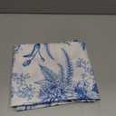 Blue Floral Round Tablecloth 60 Inch Round Blue and White Chinoiserie Flower Toile Table Cloth Spring Polyester Stain Resistance Decoration Table Cover for Party Picnic Kitchen Decor Outdoor