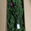 National Tree Company Artificial Pre-Lit Slim Christmas Tree, Green, Kingswood Fir, White Lights, Includes Stand, 6.5 Feet