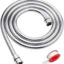 Shower Hose, 79 Inches Extra Long Stainless Steel Handheld Shower Head Hose with Brass Insert and Nut - Durable and Flexible(Chrome)