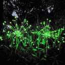 JJGoo Solar Firework Lights, 2 Pack 150 LEDs 2 Lighting Modes Solar Lights Outdoor Waterproof for Garden Patio Walkway Pathway Party Wedding Christmas Decorative - Green
