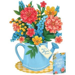 Freshcut Paper Mothers Day Sprinkle of Sunshine Pop-Up Card 12 Inch Life-Sized 3D Flower Bouquet for Mom, Unique Mothers Day Gift Idea, Greeting Card Includes Notecard and Envelope
