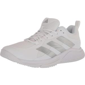 adidas Women's Court Team Bounce 2.0 Sneaker, White/ Silver Metallic/ Grey One, 7.5