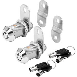 Cam Locks RV Storage Keyed Alike, 1" Fits on 3/4" Max Door Thickness, Compartment Locks for Camper Trailer Cabinet With Keys (1 Inch 2 Pack)