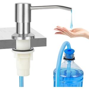 Soap Dispenser for Kitchen Sink(Brushed Nickel),Stainless Steel Countertop Dish Soap Dispenser Pump with 47 '' Extension Tube kit