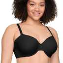 Warner's Women's No Side Effects Seamless Underarm-Smoothing Comfort Underwire Lightly Lined T-Shirt Bra Ra3061a (36DD, Black)