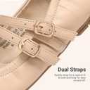 DREAM PAIRS Girls Dress Shoes Slip on Ballerina Flats Mary Jane Ballet Shoes for Wedding/Party,Size 3 Little Kid,Nude
