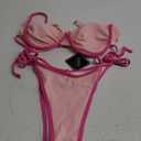 ZAFUL Women's Underwire Bikini Floral High Cut Bikini Set V-Wired Two Piece Swimsuit Bathing Suit (Large, 2-rose Red)