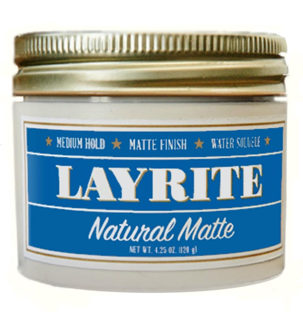 Layrite Natural Matte Cream, Basic, White, Mild Cream Soda, 4.25 Ounce
