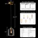 Crystal Pendant Light Kitchen Island Dimmable Black Pendant Light