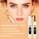 Heated Eyelash Curler - Heated Lash Curler Electric Eyelash Curler 3 Temp Settings for Makeup Tools for Achieving A Natural Curl and Long Lasting Eyelashes, Designed for Women, White