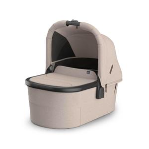 UPPAbaby Bassinet V3 - Compatible with Vista, Cruz, Ridge Strollers - Overnight Sleep Solution - Mattress, Sheet and Bug Shield Included - Ada (Sandstone Mlange/Carbon Fame)
