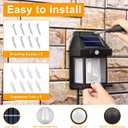 Joomer Solar Wall Lights Outdoor 4PACK, Dusk to Dawn Porch Lights Fixture, Waterproof Exterior Lighting with Clear Panel for Patio Entryway Front Door, Solar Wall Lantern with 3 Modes & Motion Sensor