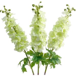 YalzoneMet 3Pcs Light Green Delphinium Artificial Flower Long Stem for Tall Vase 31.5'' Real Touch Fake Larkspur Latex Big Delphinium for Home Decor Floor Vase Flora Table Centerpiece